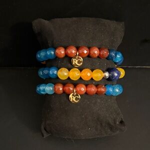 Rustic Cuff Vibrant Beaded Bracelet Set